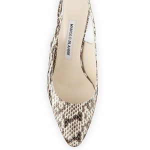 NEW MANOLO BLAHNIK Snakeskin Slingback Pumps